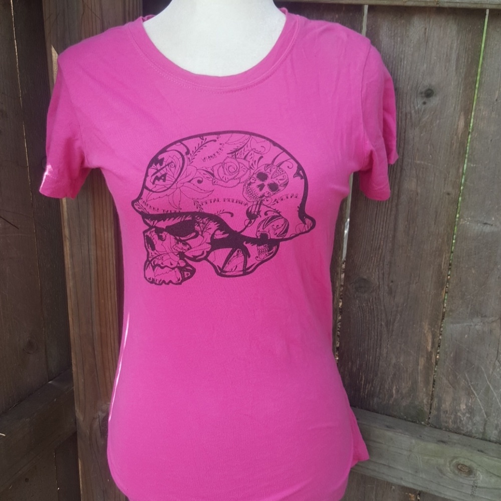 Metal Mulisha Pink Fitted Top Skull Helmet M